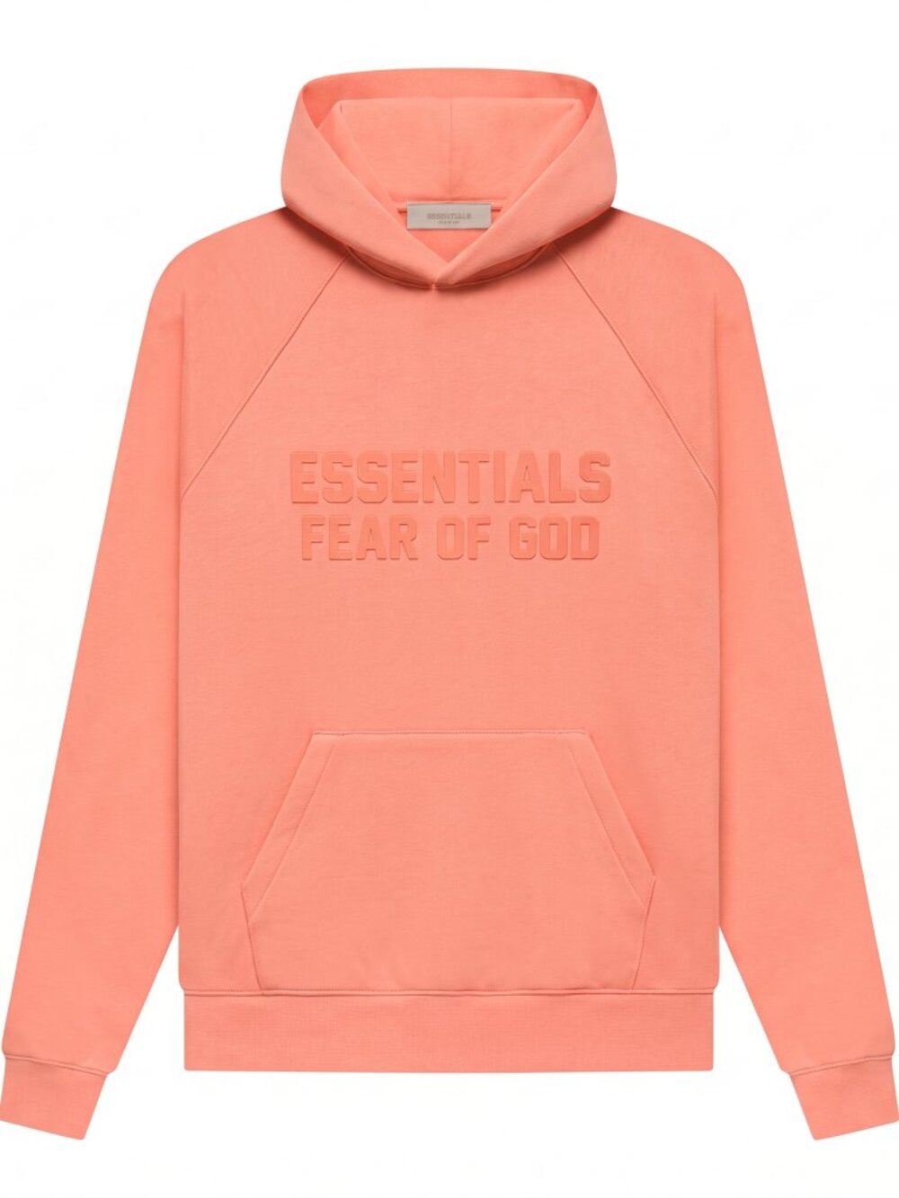 Essential Fear of god Unisex Coral Hoodie with Coral Logo